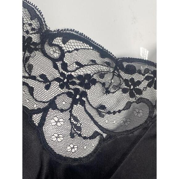 Vintage DOLCE & GABBANA 1980's Black Lace Satin Chemise Slip Dress IT-38 US-2 - Picture 3 of 11